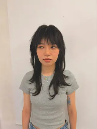 セミロング ウルフレイヤー エクステ/kokiのヘアスタイル