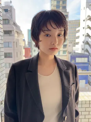 ショート カラー ボブ/レイヤー/ケア パーマ/リュウタのヘアスタイル