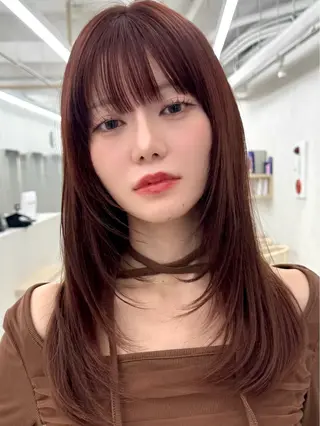 ロング レイヤー/韓国/ 顔周り/しんやのヘアスタイル
