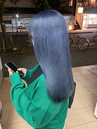 セミロング カラー SALOWIN 栄所属・河西 彩香/ブリーチカラーのヘアスタイル