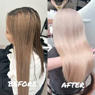 カラー 立川ブリーチ ピンク宮崎のヘアスタイル