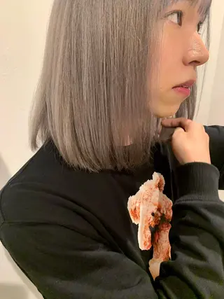 ミディアム カラー ピンクベージュ/新潟 万代/高橋桃葉🍑のヘアスタイル