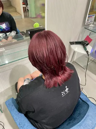 ミディアム カラー 安井まゆ _Box mico.のヘアスタイル