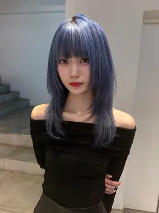 セミロング カラー ハイトーン/デザイン 🪐·˚⌖MIHOのヘアスタイル