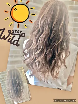 ロング カラー 永島 桜のヘアスタイル