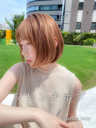 ショート カラー 顔周りレイヤー/ボブ 銀座✨中野まさひろのヘアスタイル