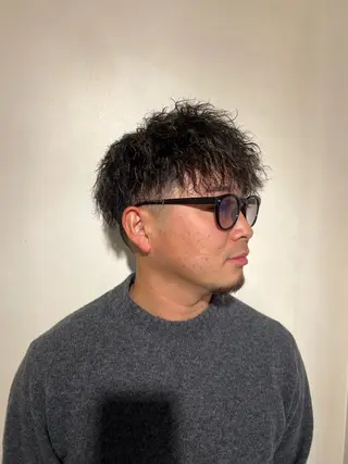 ミディアム カラー パーマ メンズ mow hair所属・yoshikei -mow hair-のヘアスタイル