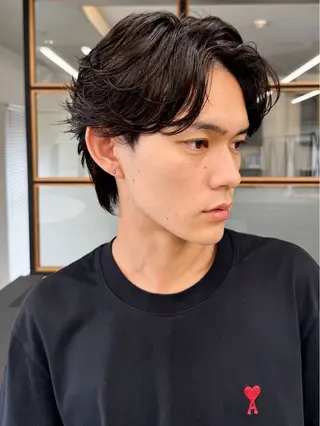 パーマ メンズ 韓国風パーマ特化 篠崎優也翔のヘアスタイル
