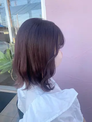 ミディアム カラー れいな🌼 ボブ･艶カラー🌼のヘアスタイル