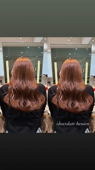 ロング カラー 艶カラー/ ストレート/くるみのヘアスタイル