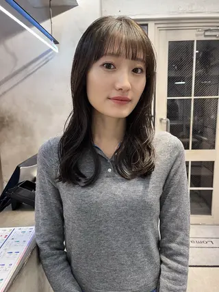 セミロング カラー 赤み消しカラー / ヨシダトモキのヘアスタイル