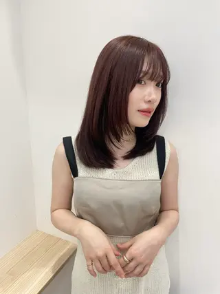 ミディアム カラー 透明感カラー 🩰あさのヘアスタイル