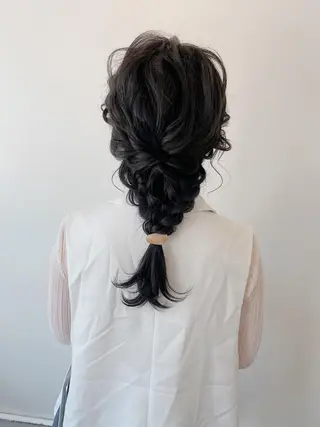 セミロング ヘアアレンジ h a k u 大倉 卓人のヘアスタイル