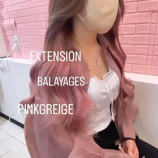 ロング カラー エクステ🩵ブリーチ 韓国ヘア🩵KAEのヘアスタイル