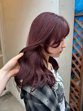 セミロング カラー 長田 唯のヘアスタイル