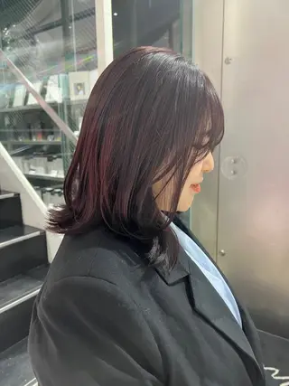 ミディアム カラー とびまつ /ショート/脱白髪染のヘアスタイル