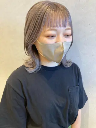 ミディアム カラー nono/パーマ /顔まわりカット🐈のヘアスタイル