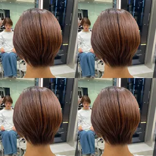 ショート コテ巻き風パーマ✨ 韓国ヘア🤎近下菜央のヘアスタイル