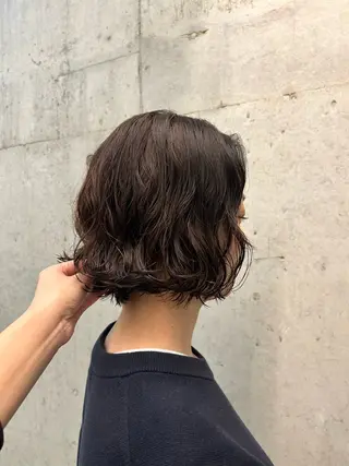 ショート ボブパーマ アヤナのヘアスタイル