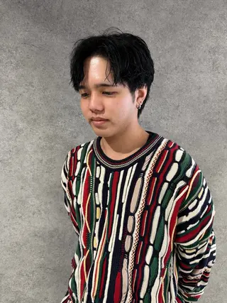 ミディアム パーマ メンズカット/シャ ドウパーマ/KOBAのヘアスタイル