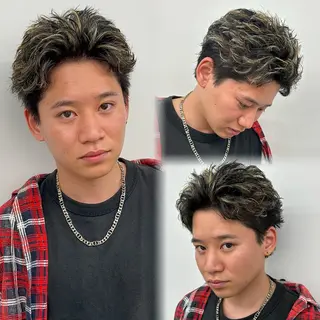 カラー パーマ メンズ 安達 脩人のヘアスタイル