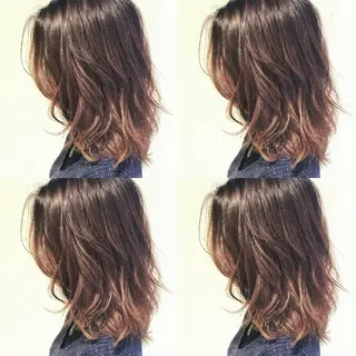 セミロング カラー 竹内啓太 ボブのヘアスタイル