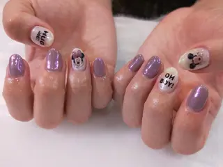 ネイル R'well所属・はばすみれ🎀ﾈｲﾙ 光ﾌｪｲｼｬﾙ ﾍｱのネイルデザイン