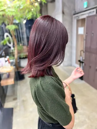 ミディアム カラー 水野 雪 /パーマ/暖色カラーのヘアスタイル