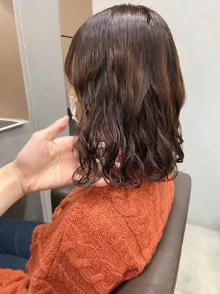 ミディアム パーマ ボブパーマコテ巻き風 パーマNo1深江秀平のヘアスタイル