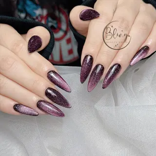 ロング 波 なみのネイルデザイン