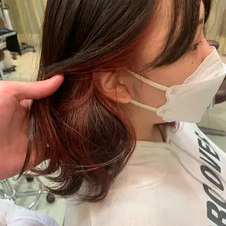 ミディアム カラー 甲斐 司のヘアスタイル