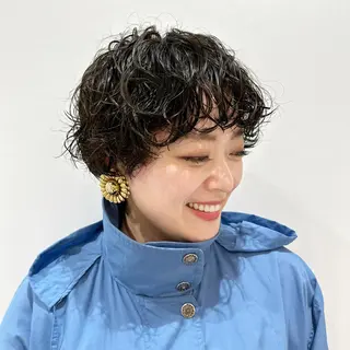 ショート カラー パーマ hollo原宿所属・パーマ/ハイトーン 🎀Rumiのヘアスタイル