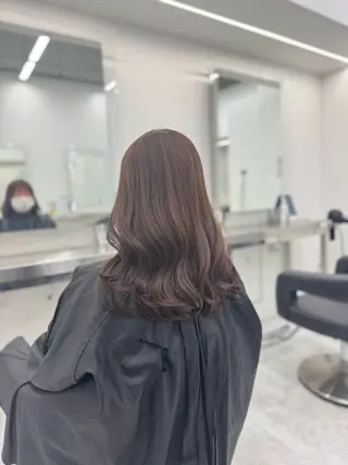 セミロング カラー ブリーチなし🤍透明 感カラー🤍しゅうじのヘアスタイル