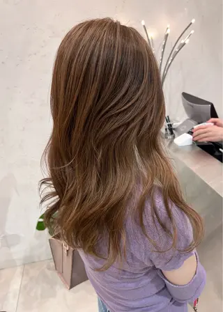 セミロング カラー DEAN所属・KEIGO/パーマ ハイトーン/DEANのヘアスタイル