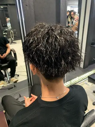 ミディアム メンズ メンズパーマ/難波/ 心斎橋　室園亮佑のヘアスタイル