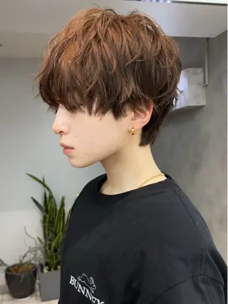 ショート カラー メンズ ナチュラル×色気パ ーマ 渋谷/マナミのヘアスタイル