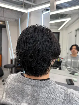 ミディアム パーマ メンズ メンズ特化美容師/ 四辻 凱斗のヘアスタイル