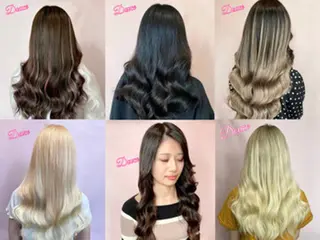 ロング カラー ヘアアレンジ チビ編み込みエクステ シールEXどぅ〜すのヘアスタイル