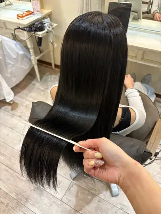 ロング カラー 艶カラー/縮毛矯正/ レイヤー/栄/あやかのヘアスタイル