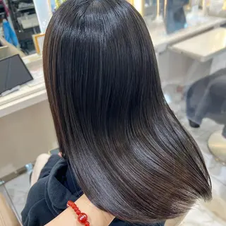 セミロング 三箇島陽香/髪質改善 クロスパーマ縮毛矯正のヘアスタイル