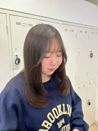 セミロング カラー 長妻莉央/縮毛矯正 髪質改善カラーのヘアスタイル