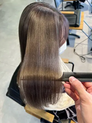 ミディアム 透明感カラー／ 髪質改善／ボブ／中山のヘアスタイル