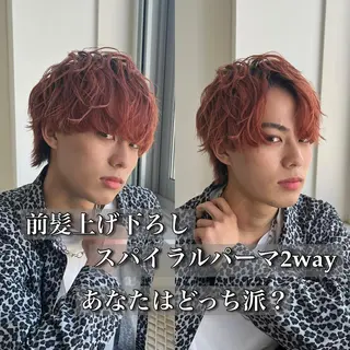 ミディアム パーマ メンズ 韓国風メンズ/毛流れ ヘアなら須田龍世のヘアスタイル