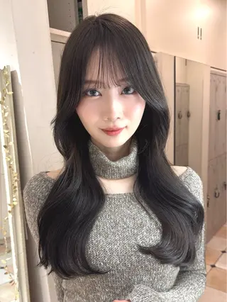 ロング カラー ヘアアレンジ 日本一の小顔カット/ ボブ/顔周り/韓国のヘアスタイル