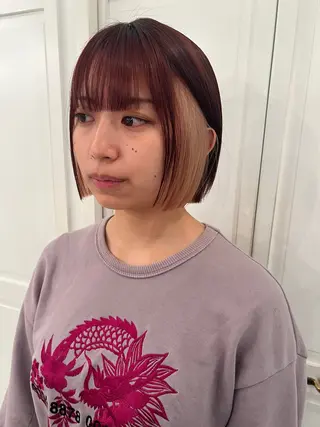 カラー ブリーチカラー🎀 韓国風/寺門美優のヘアスタイル