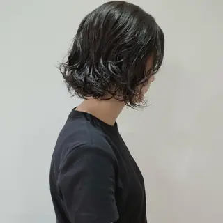 ミディアム カラー パーマ nonoka オリーブ/レイヤーのヘアスタイル