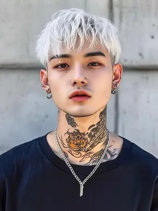 ショート メンズ メンズハイトーン メンズバレイヤージュのヘアスタイル