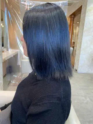 ミディアム カラー 店長/mao/ 前髪/顔周りカットのヘアスタイル