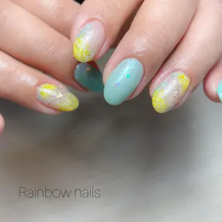 ネイル Rainbow nailsくろちゃんのネイルデザイン
