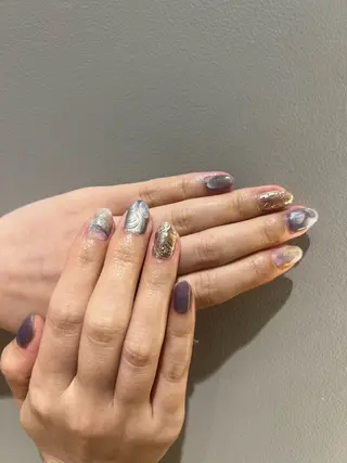 ネイル 金 柚嬉のネイルデザイン